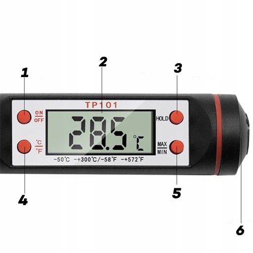 DIGITÁLNY KUCHYNSKÝ TEPLOMER PRE MÄSO VÍNO LCD PIN SONDA