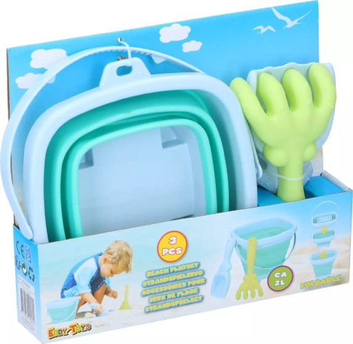 Skladacie silikónové vedierko na plážové pieskovisko EDDY TOYS 3 kusy