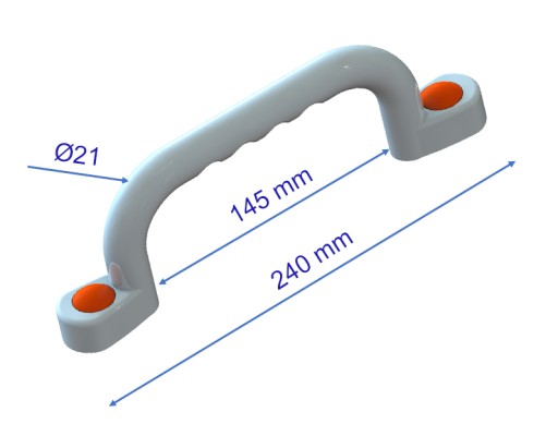 SLNKO - IHRISKO RÚČKY 240 mm - 2 ks SO ŠEDÝMI SKRUTKAMI RD