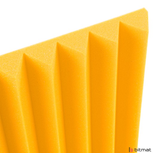 3D nástenné dekorácie PANEL REDUKCIA HLUKU žltá štvorcová hubka trojuholník