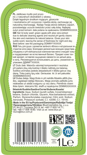 KIDS jablkové sprchové mydlo s aloe 1L