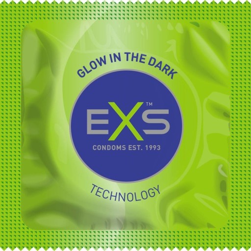 EXS GLOW vlhčené kondómy GLOW IN THE DARK 12 ks. orgazmus análneho sexu
