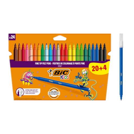 BIC KIDS VISA TRIPS ZNAČKY UMÝVAJÚCE ŠKOLSKÉ ZNAČKY 24 FARIEB