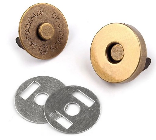 Magnetické zapínanie na tašku magnet STRONG - mosadz staré zlato 18mm