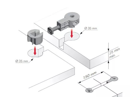 QUICK konektor na pripojenie pracovnej dosky, skrutka 8x150mm L150 Fi-35 Italiana set