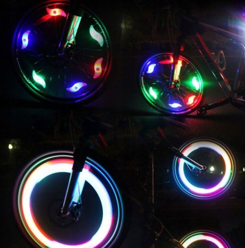 LED LAMPA NA BICYKEL, SVIETEĽNÉ Lúče, UNIVERZÁLNY NÁKRYT KOLIES