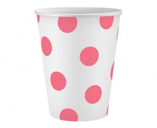 Papierové poháriky Ružové bodky 250 ml 6 ks.