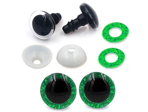 Oči pre Teddy Bear Mascot Toys Glitter Green Eyes 12mm 4 kusy