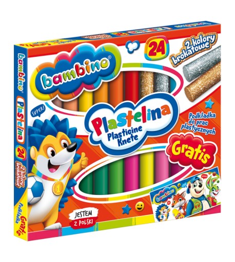 Bambino plastelína 24 farieb + podložka