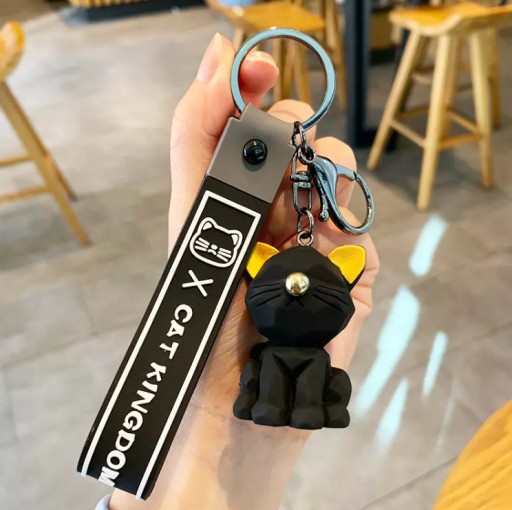 KĽÚČENKA KĽÚČOVKA CAT MAČIATKA ČIERNY PRÍvesok
