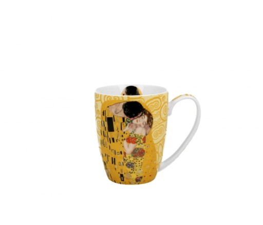 Klasický hrnček 380 ml THE KISS ECRU inšpirovaný Klimtom
