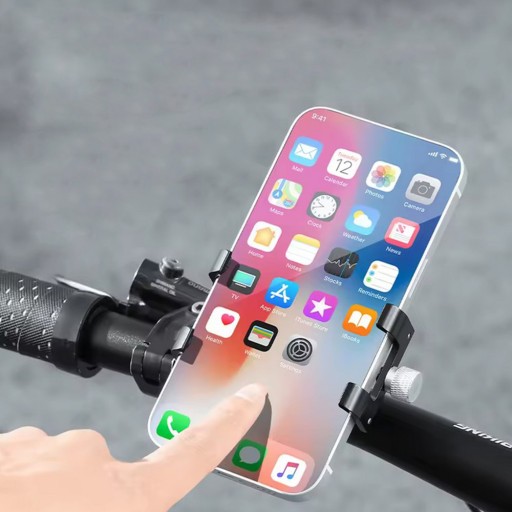 DRŽIAK TELEFÓNU NA BICYKEL MONTOVANÝ NA RIADITEĽ BICYKLA, HLINÍK