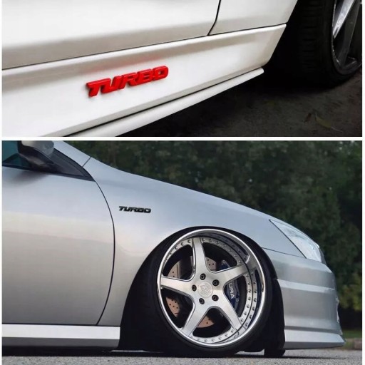 Emblém Turbo, optika turbíny, červený štýl, RED INSTRUCTION Speed Hit