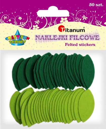 Zelené listy, filcové nálepky 50 ks, CRAFT-FUN