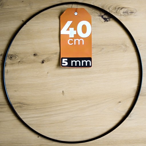 Kovový prsteň BLACK makramé základ 40 cm 5 mm