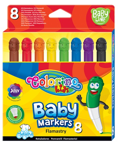 UMÝVAJÚCE VÝLETY PRE BATOLA fixky fixky so smajlíkmi COLORINO Baby 8 farieb