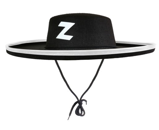 Čierna čiapka Zorro, veľkosť L