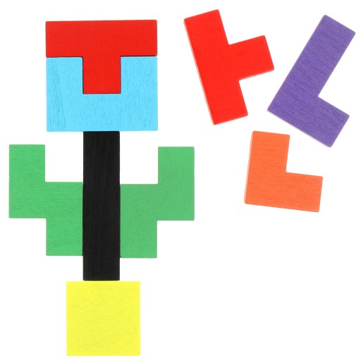 V3 MALÝ TETRIS DREVENÝ LOGICKÝ HRANÝ BLOK PRE DETI