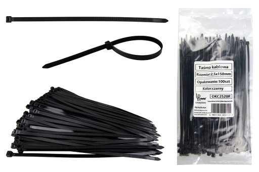 Páska na viazanie káblov SVORKY NA VIAZAČKY 2,5x150 mm čierna 100 ks