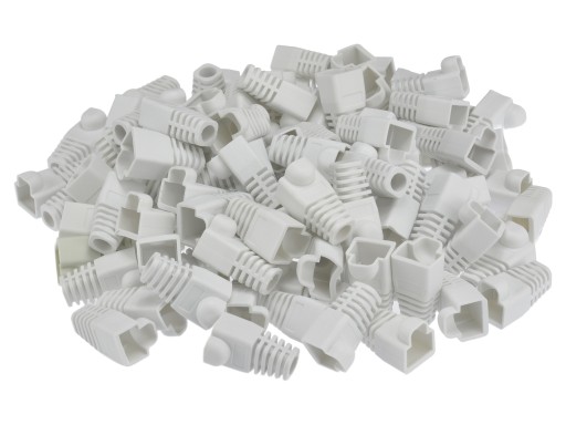 Kryt zástrčky RJ-45, 100 kusov, biely