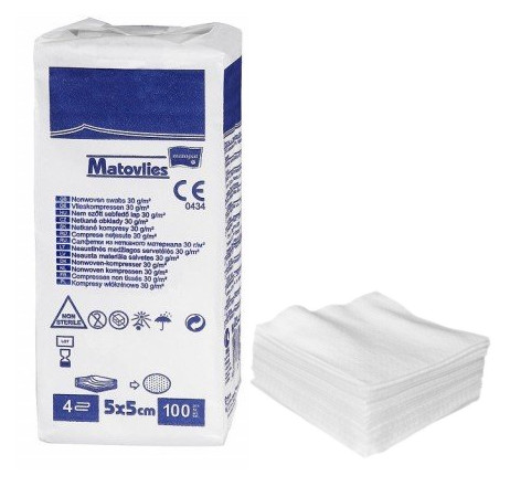 Netkané obklady Matovlies, nesterilné, 5 cm x 5 cm