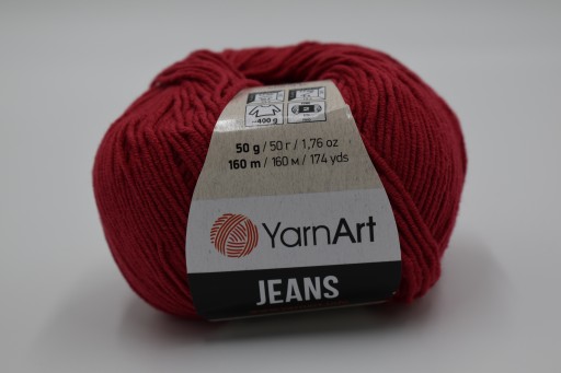YARNART JEANS 51 tmavočervená priadza