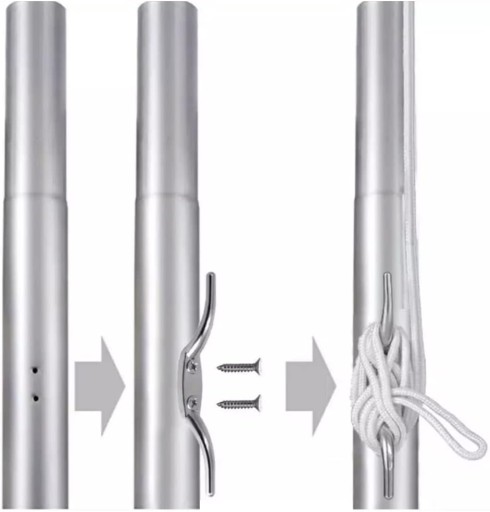 2X SILNÁ VLAJKA ROHOVÁ CLEAK NEREZOVÁ OCEL 110MM + 4X MONTÁŽNE SKRUTKY