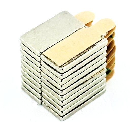 Neodymový tanierový magnet 10x5x1mm s lepidlom - 2 ks