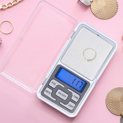 Elektronická presná LCD váha na šperky, vrecková mini, 500/001g