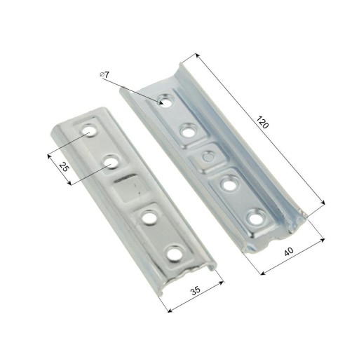 Spojka lišty na čalúnenie, čap na čalúnenie 120 mm, 2 sady
