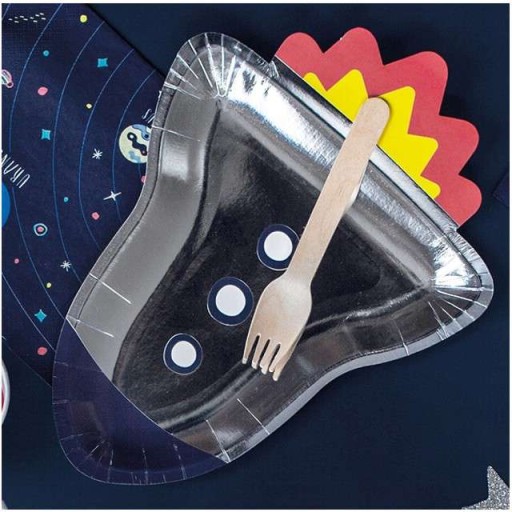PLATES vesmírna párty ROCKET kozmonaut x6 XL