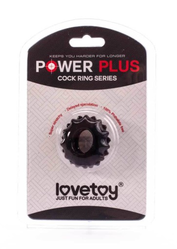 Lovetoy Power Plus krúžok na penis čierny priemer
