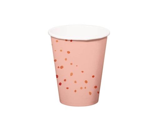 Ružové narodeninové poháre so škvrnami, 350 ml, 8 ks