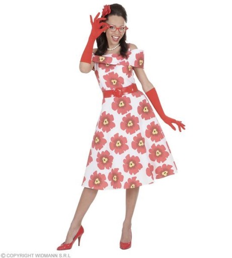 ČERVENÉ RUKAVICE LYCRA 37 CM RETRO BAL UNISEX
