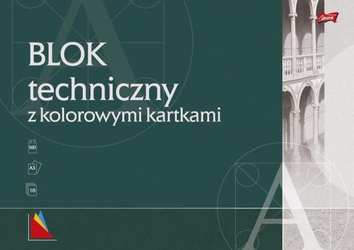 Technický blok s farebnými listami, A3, 10 listov