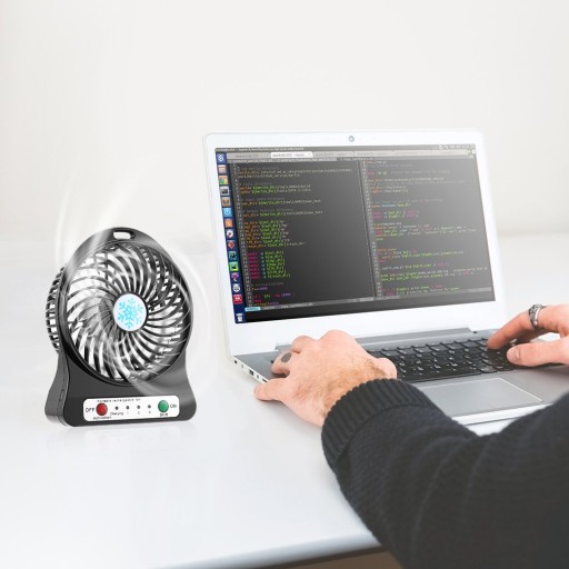 Mini ventilátor domáci stolný ventilátor USB 14 cm stojaci
