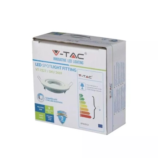 V-TAC GU10 Očko okrúhle pohyblivé biele VT-7227