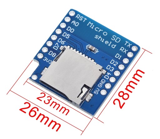 454 Wemos D1 mini čítačka pamäťových kariet micro SD