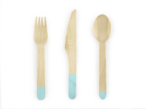 Drevený príbor 16cm - mint