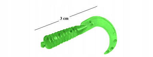 Sada 50 kusov Twister gumy 3cm na ostrieža na pstruhy