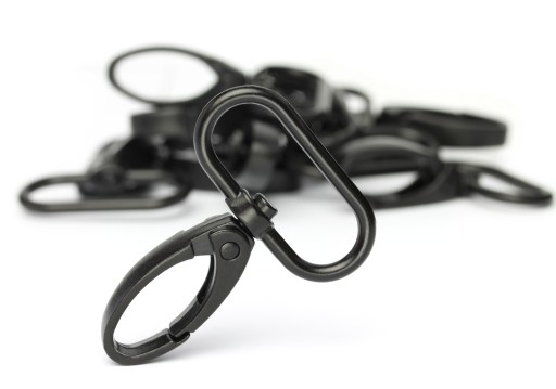 Karabínové háčiky 10 kusov na 38 mm ČIERNÚ makramé pásku, krúžky na kľúče, obaly