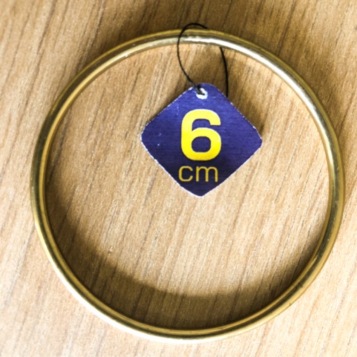 ZLATÁ kovová obruč - drôtený kruh Ø 6 cm