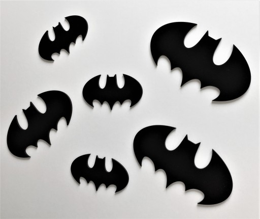 Batman 3D HDF dekorácia čierna - sada 6 ks.