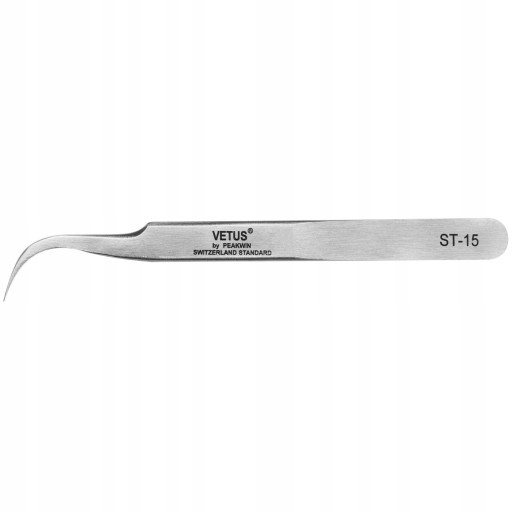 VETUS ST-15 pinzeta na predlžovanie mihalníc CURVED Original Steel