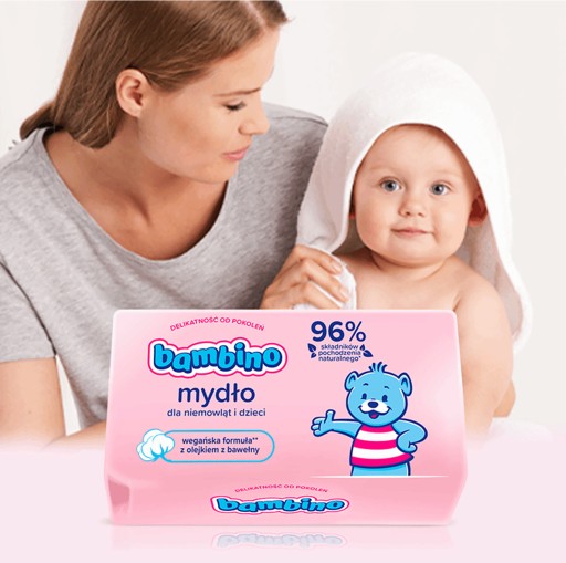 Bambino tyčinkové mydlo s lanolínom pre deti 4x sada 90g
