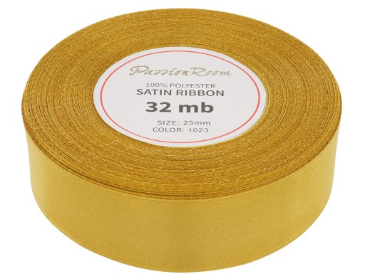 Saténová stuha na ozdobu, ozdobná, svätá svadba, 25mm, 32mb, zlatá