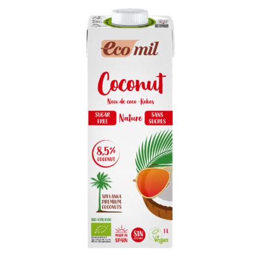 BIO kokosový nápoj bez cukru, bez lepku 1l
