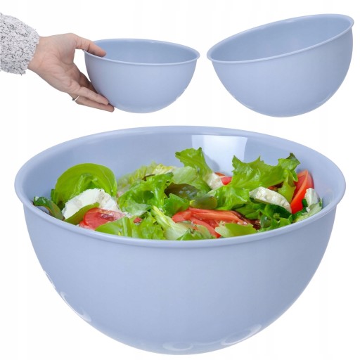PLASTOVÁ MISKA, modrá, 19cm, 1,5L, na šalát, dezerty, poľská výroba