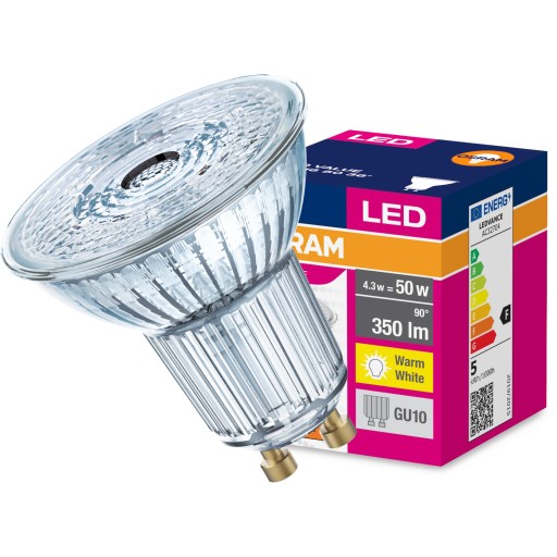 GU10 LED žiarovka 4,3W = 50W 350lm 3000K 36° OSRAM