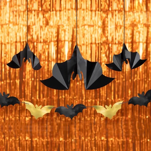 ZÁVESNÉ NETOPIEKY NA HALLOWEENSKÉ OZDOBY OZDOBY BANNER GARLANDA 6 ks.